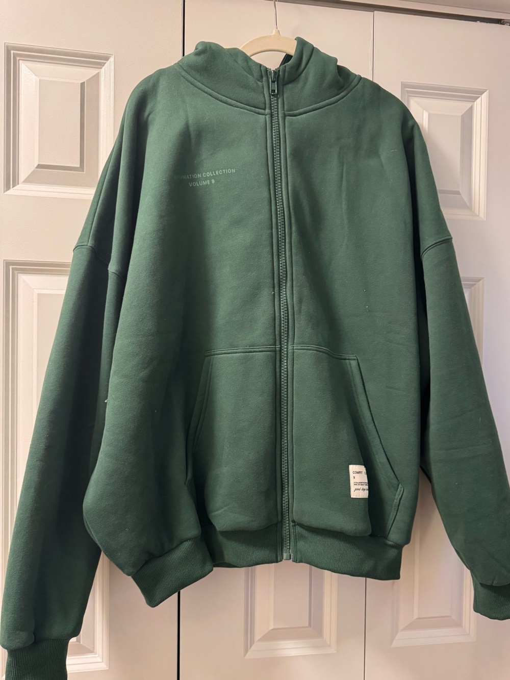 Comfrt Brand, Forest Green Zip-Up Hoodie Sweatshirt